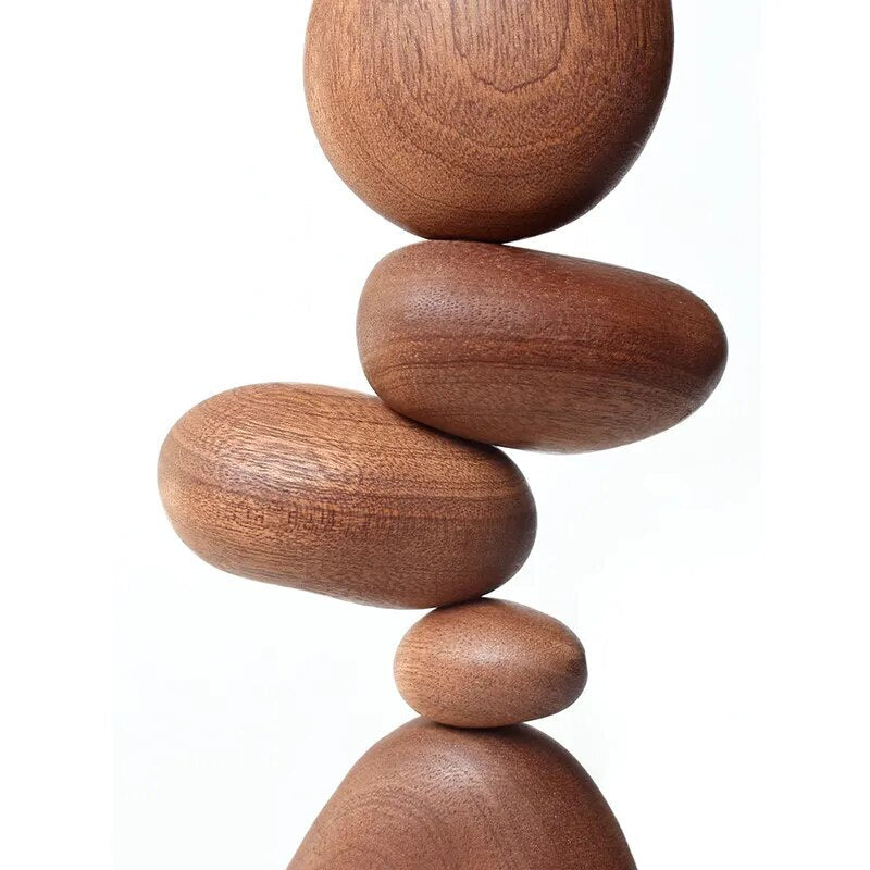 Solid Wood Stone Art Ornaments - Homio Decor