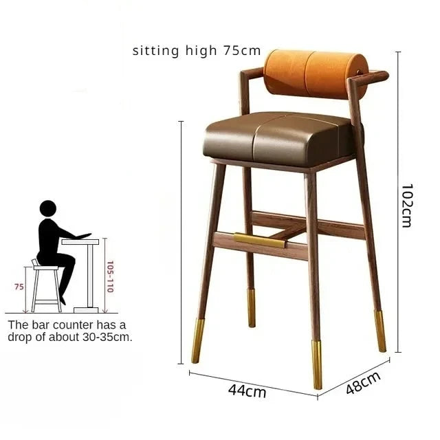 Harley Leather Bar Stool - Homio Decor