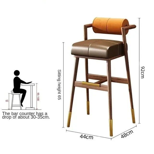 Harley Leather Bar Stool - Homio Decor
