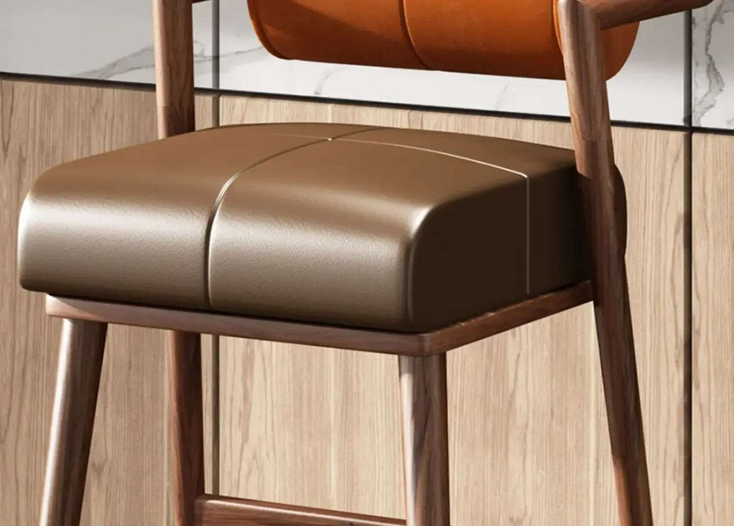 Harley Leather Bar Stool - Homio Decor