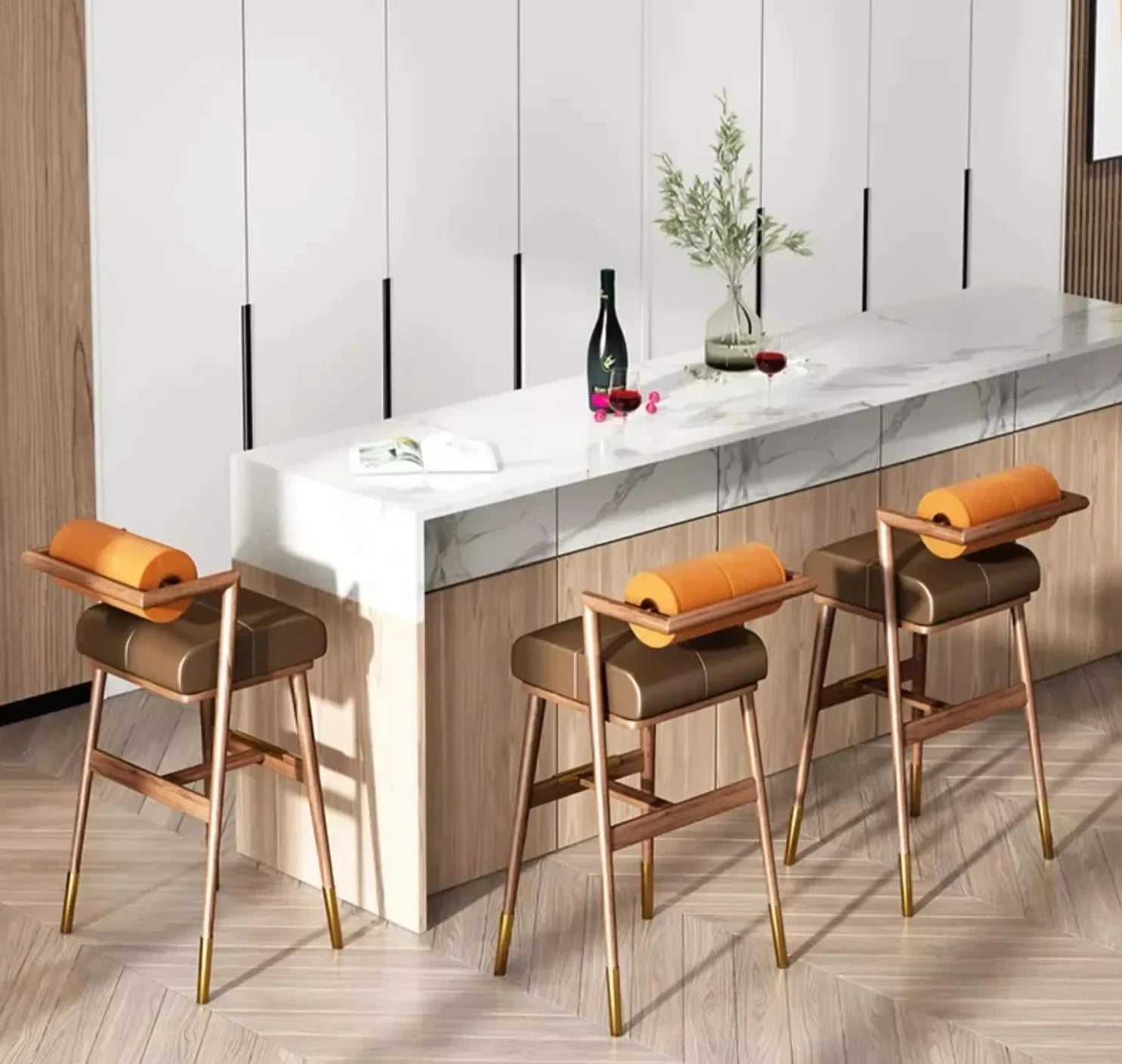 Harley Leather Bar Stool - Homio Decor