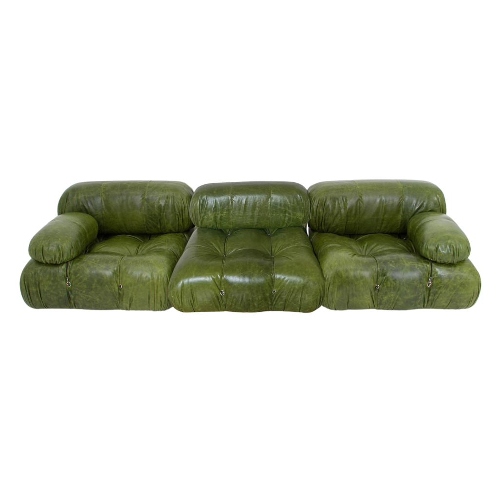 Camaleonda Leather Sofa (Set of 3) - Forest Green - Homio Decor