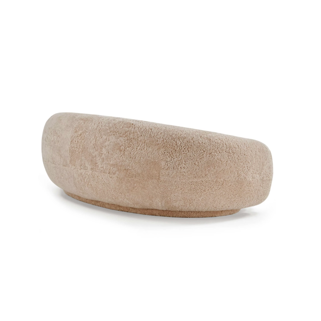 Homio Decor Genuine Sheepskin Curved Sofa