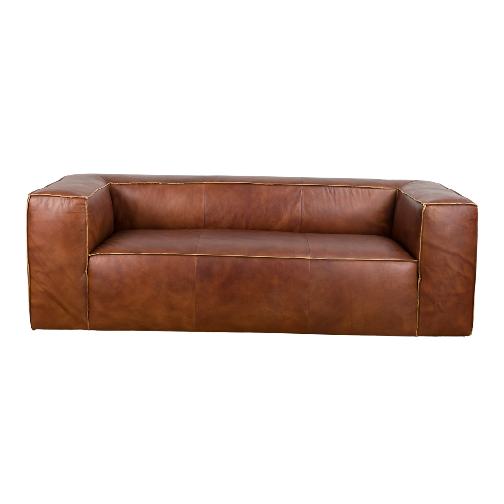 Cubis Leather Sofa (3 Seater) - Homio Decor