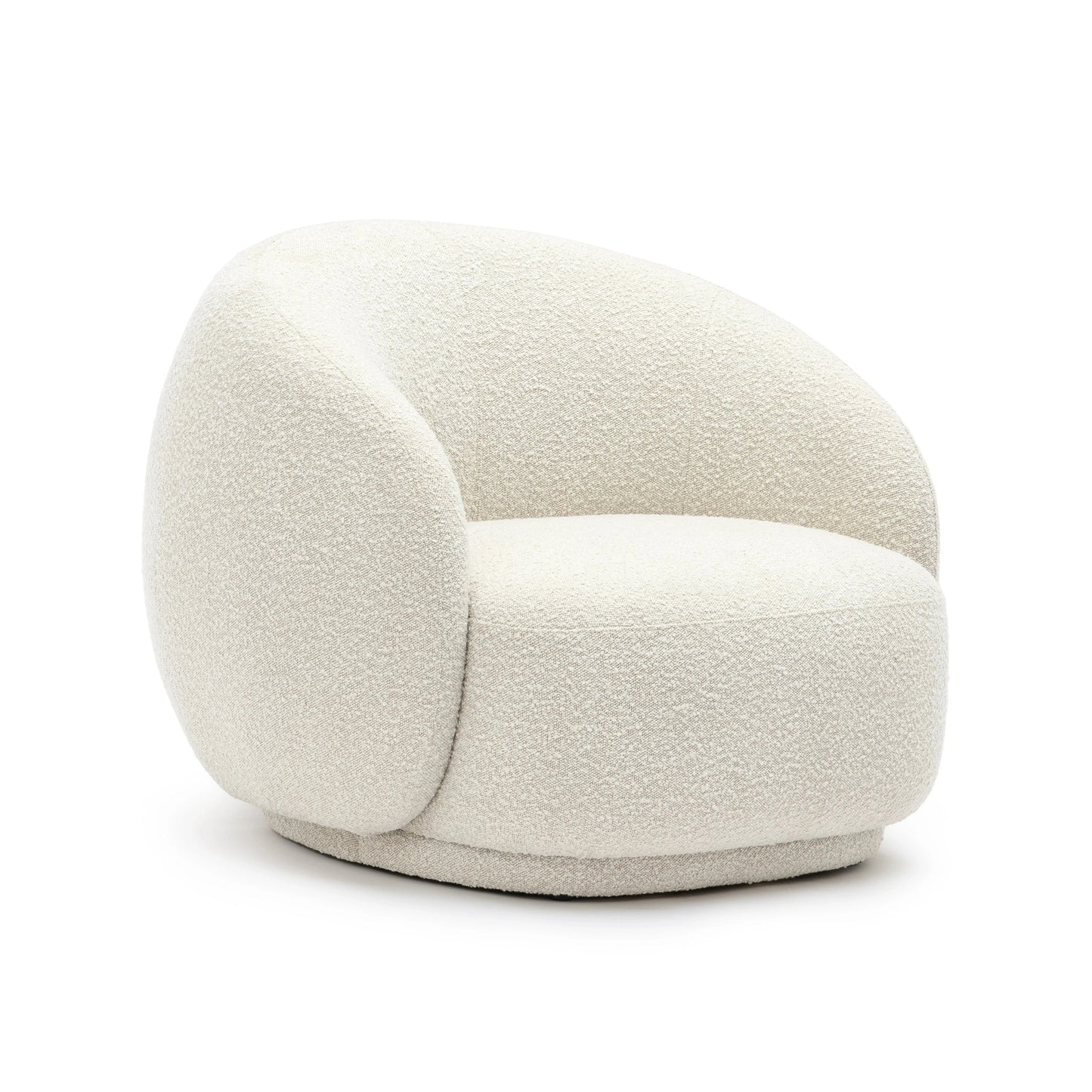 Homio Decor Ivory Boucle Boucle Curved Chair