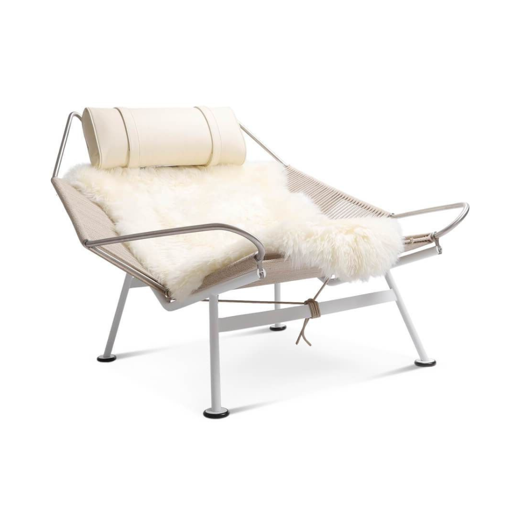 Homio Decor Ivory Leather / Chair Only The Flagline Lounge Chair