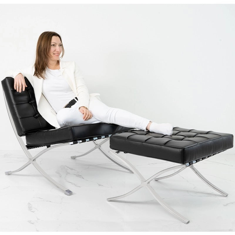Barcelona Chair - Leather (Black) - Homio Decor