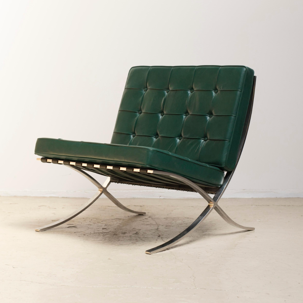 Barcelona Chair - Leather (Green) - Homio Decor