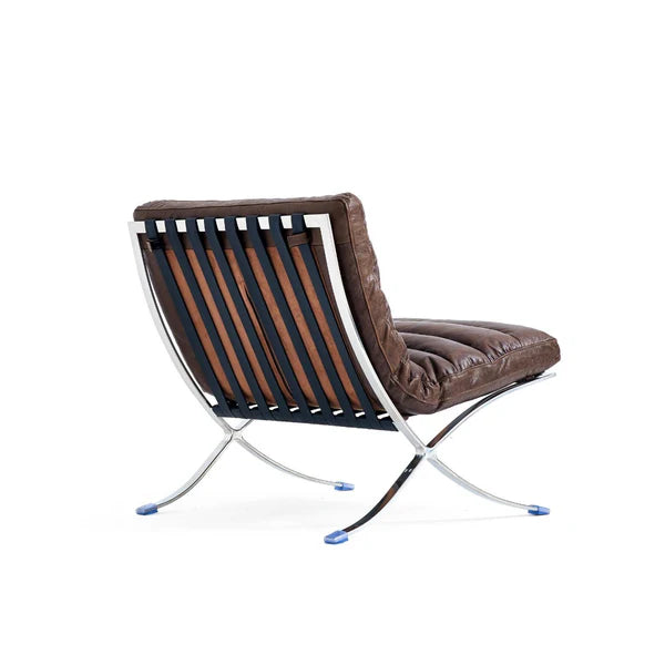Barcelona Style Lounge Chair (Brown) - Homio Decor