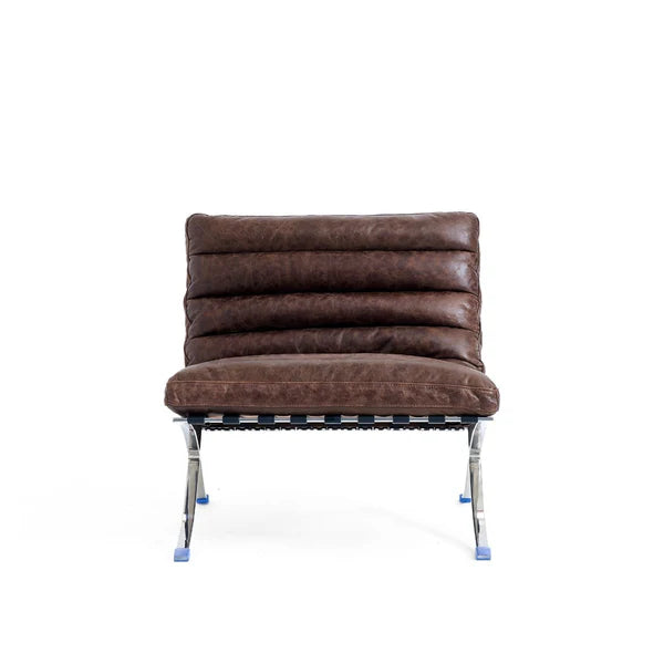 Barcelona Style Lounge Chair (Brown) - Homio Decor