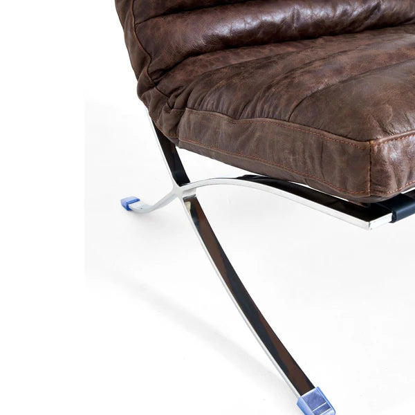 Barcelona Style Lounge Chair (Brown) - Homio Decor