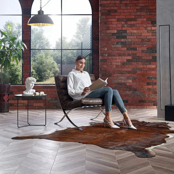 Barcelona Style Lounge Chair (Brown) - Homio Decor
