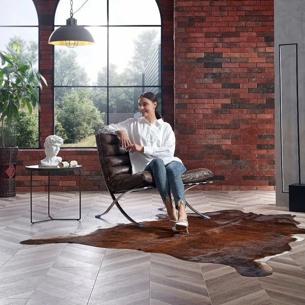 Barcelona Style Lounge Chair (Brown) - Homio Decor