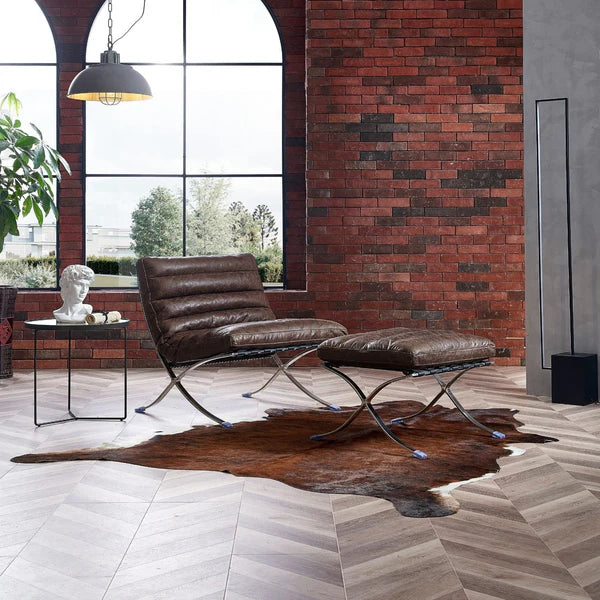 Barcelona Style Lounge Chair (Brown) - Homio Decor