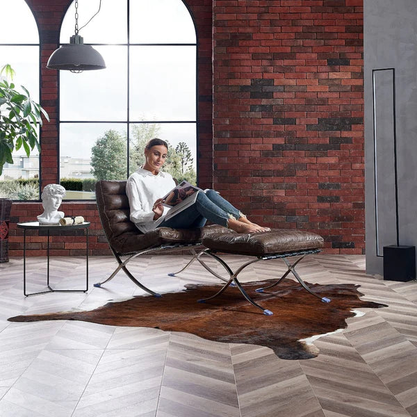 Barcelona Style Lounge Chair (Brown) - Homio Decor