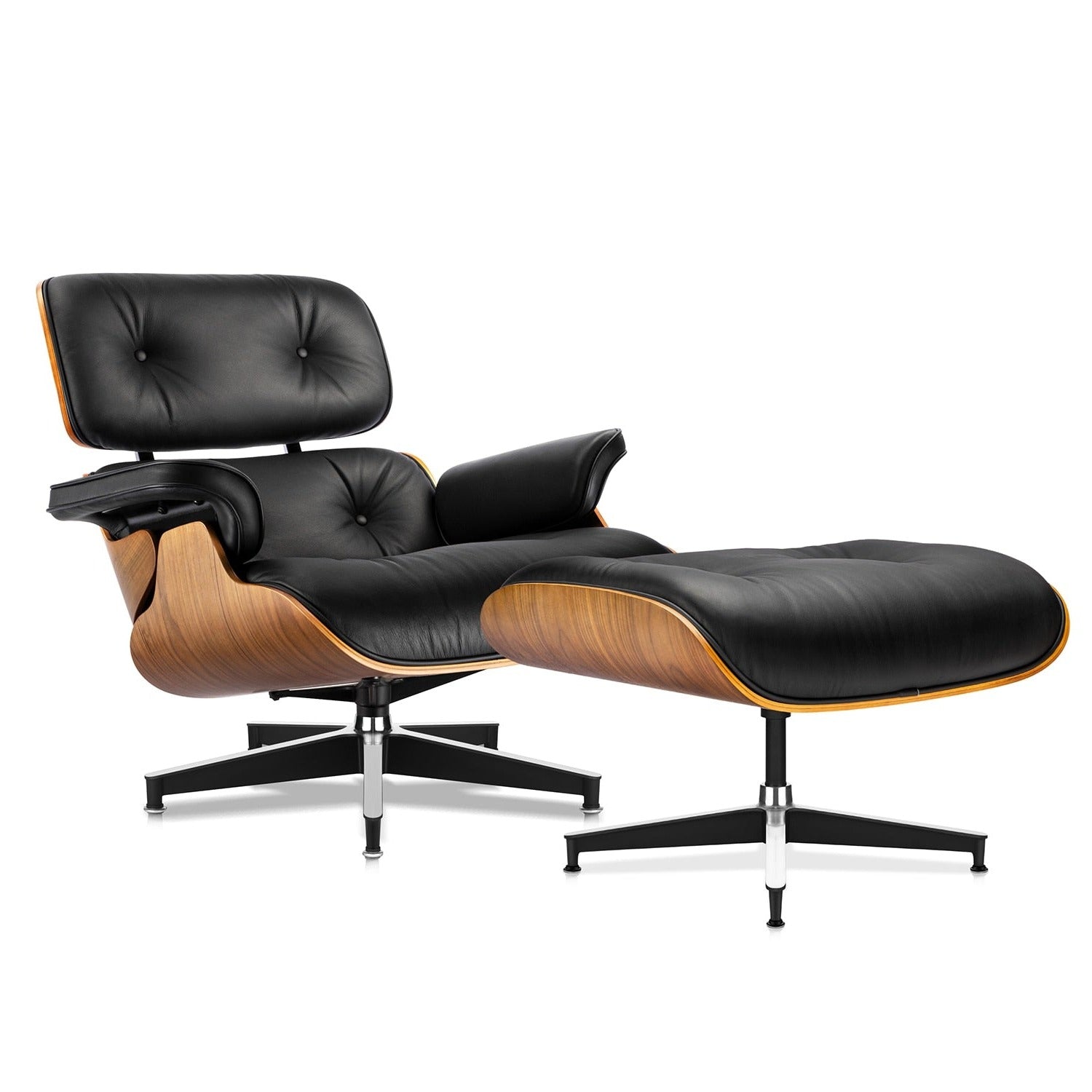 Classic Leather Lounge Chair with Ottoman (PRO) - Homio Decor
