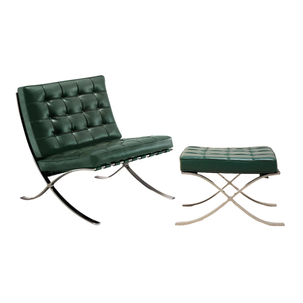 Barcelona Chair - Leather (Green) - Homio Decor