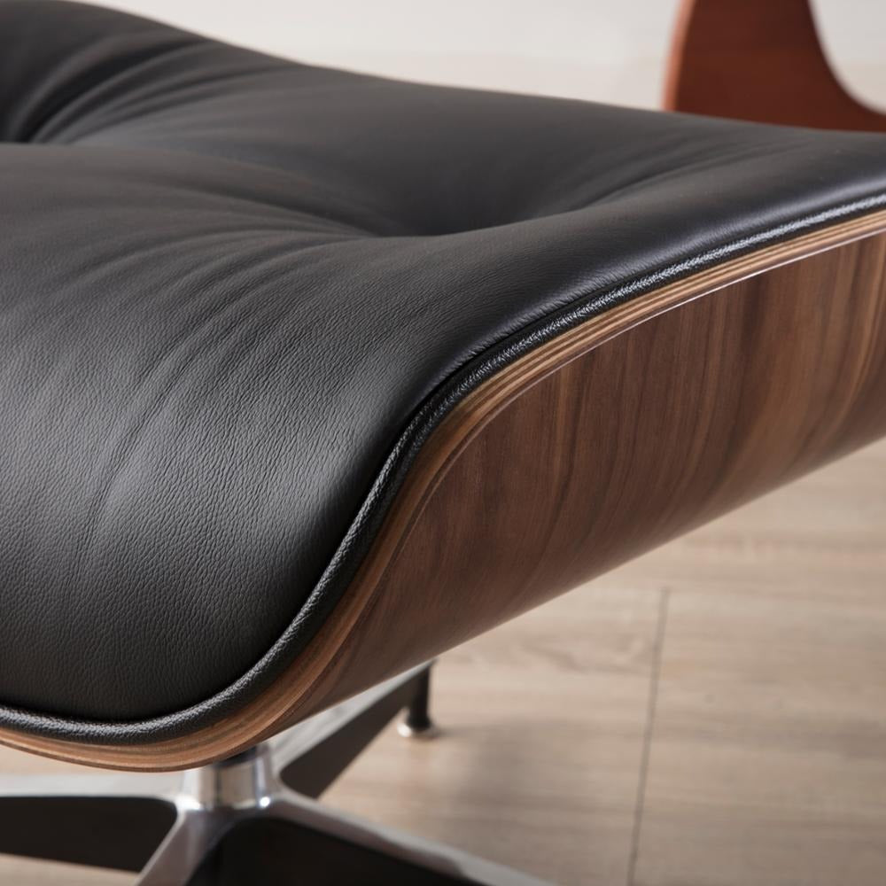 Classic Leather Lounge Chair with Ottoman (PRO) - Homio Decor