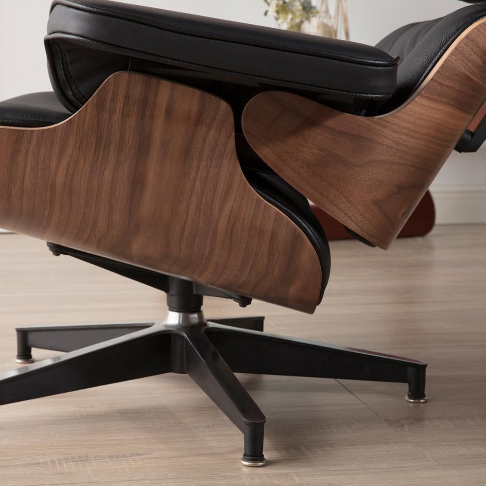 Classic Leather Lounge Chair with Ottoman (PRO) - Homio Decor