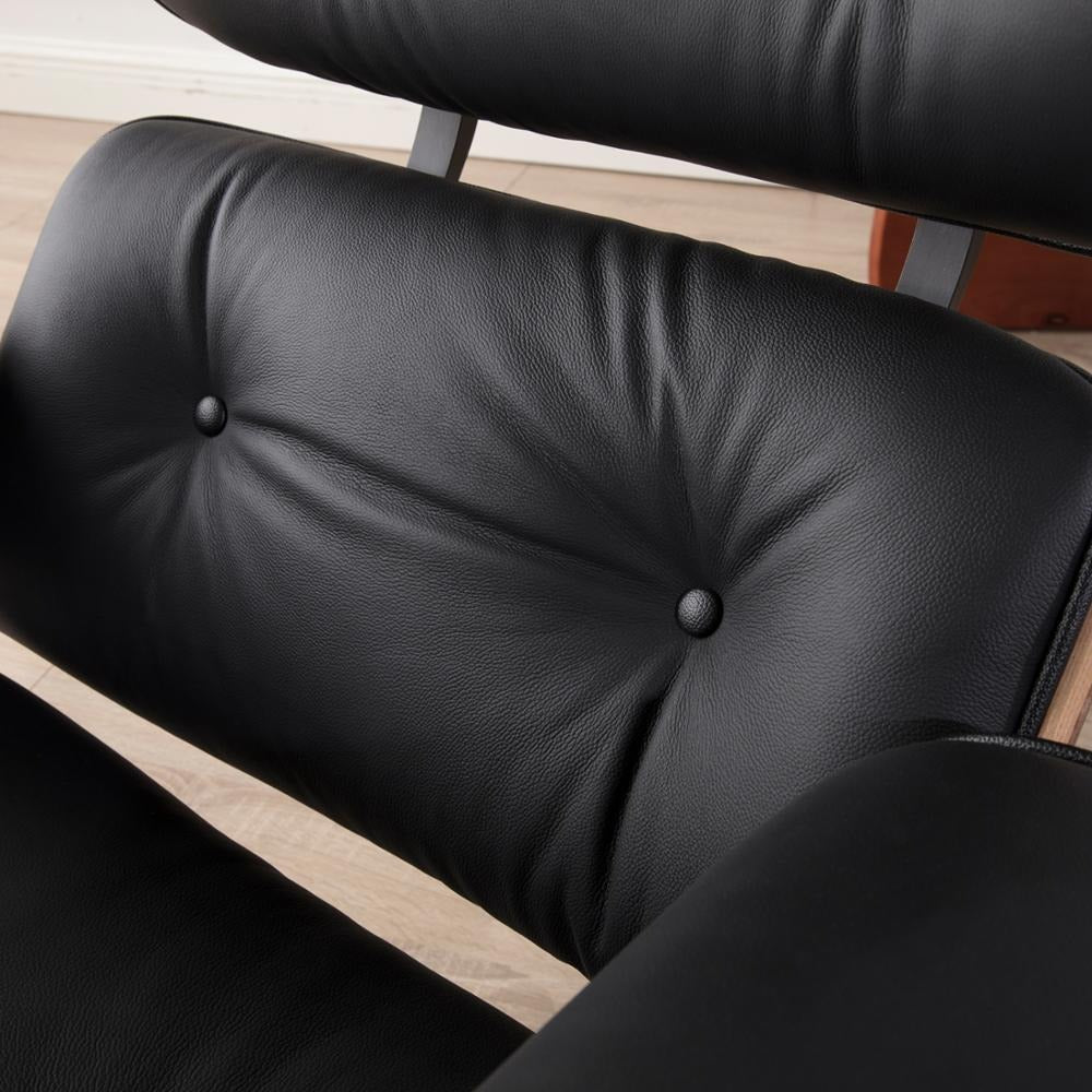 Classic Leather Lounge Chair with Ottoman (PRO) - Homio Decor