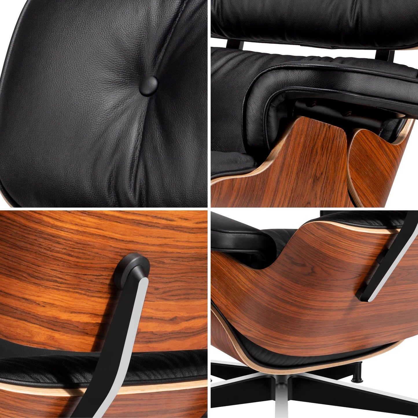 Classic Leather Lounge Chair with Ottoman (PRO) - Homio Decor