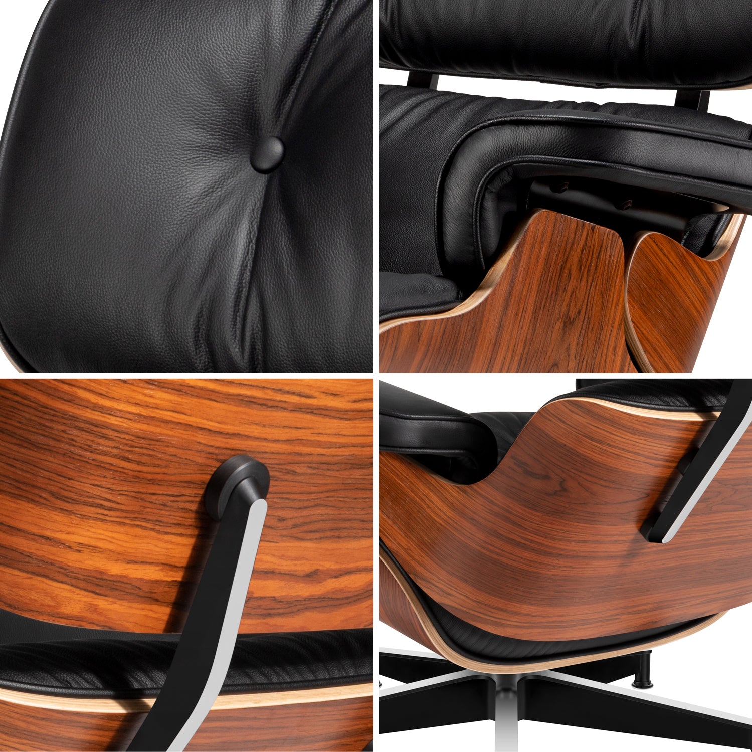 Classic Leather Lounge Chair with Ottoman (PRO) - Homio Decor