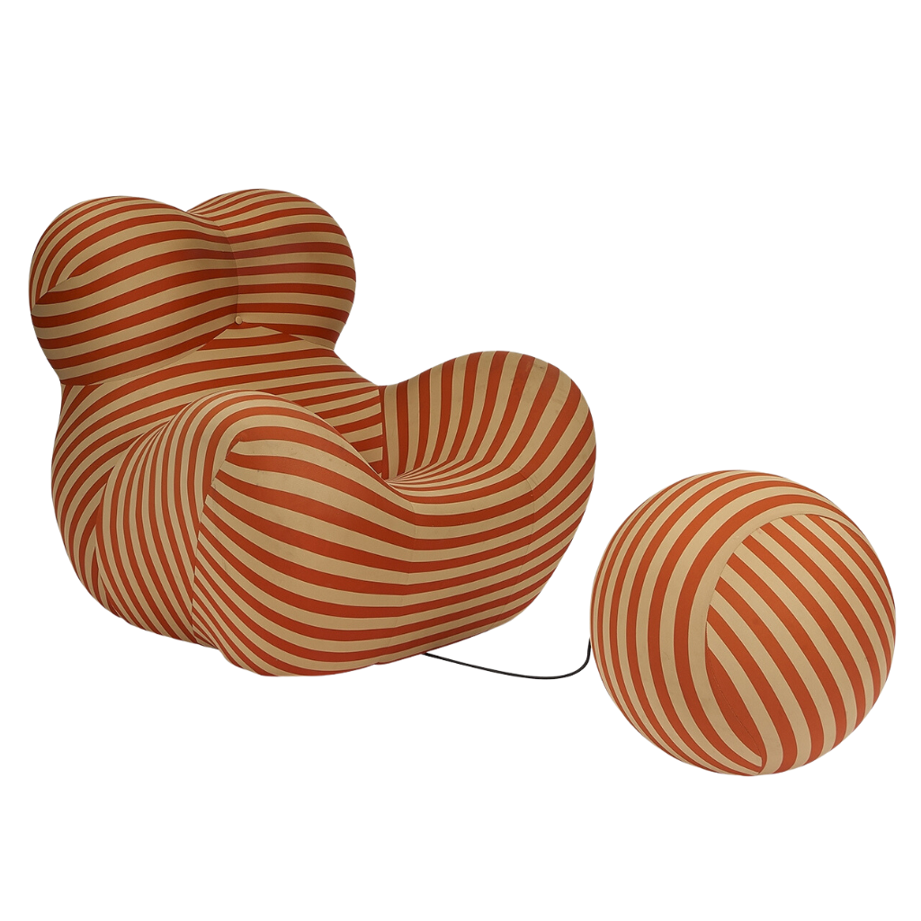 Modern Lazy Chair with Ball Ottoman Homio Decor