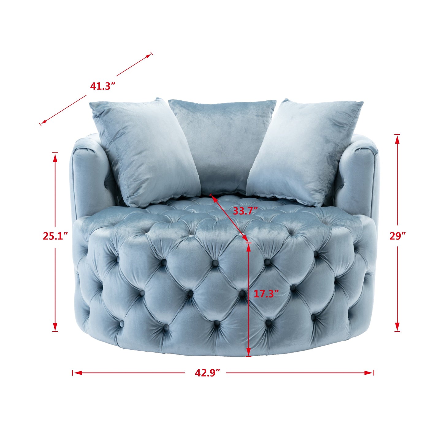 Luxury Button Tufted Round Leisure Chair - Homio Decor