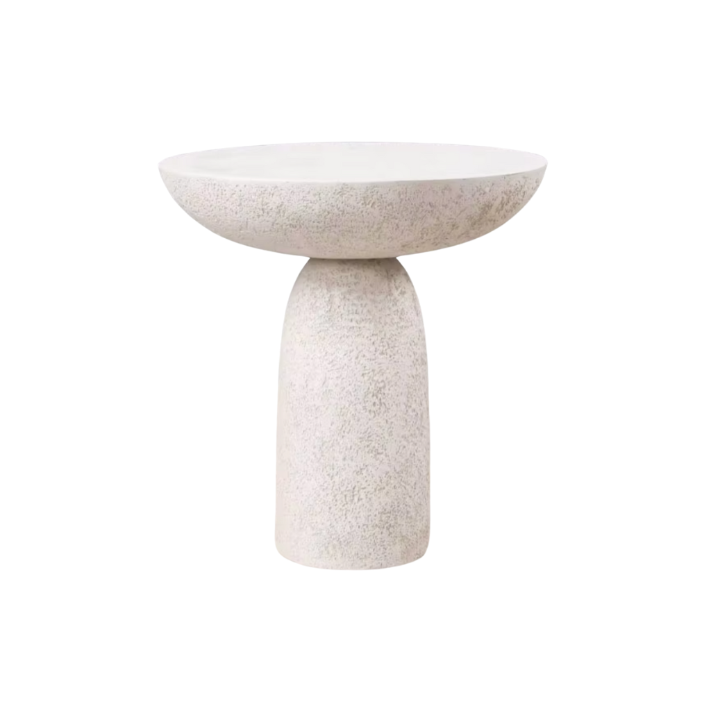 Homio Decor Living Room Model 2 / Stone Fiberglass Mushroom Style Round Side Table