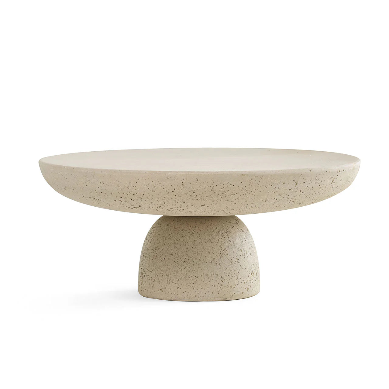 Homio Decor Living Room Model 3 / Beige Fiberglass Mushroom Style Round Side Table