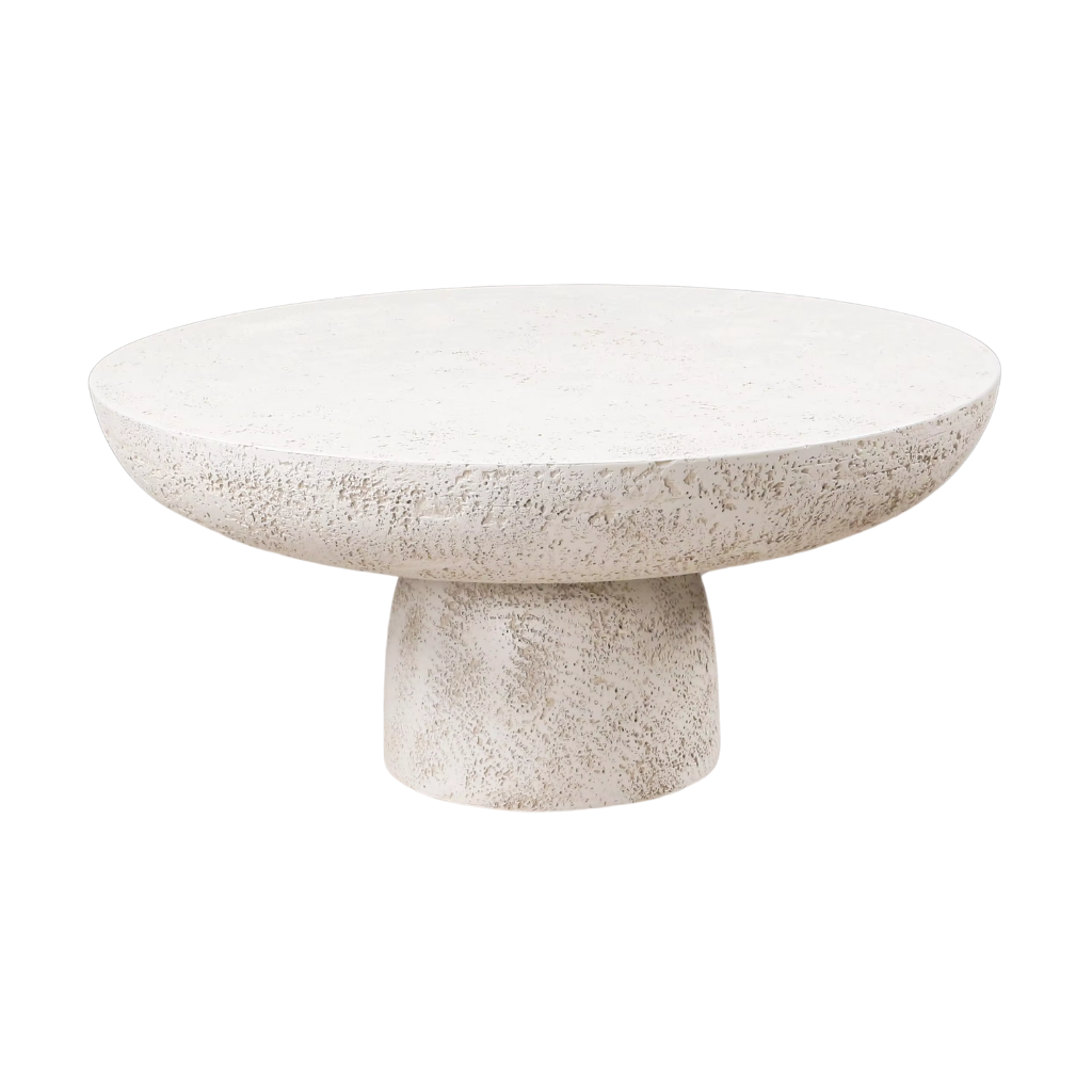 Homio Decor Living Room Model 3 / Stone Fiberglass Mushroom Style Round Side Table