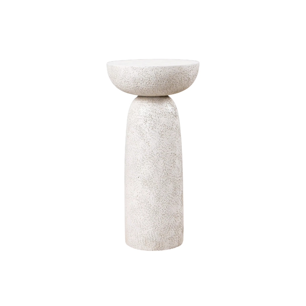 Homio Decor Living Room Model 4 / Stone Fiberglass Mushroom Style Round Side Table