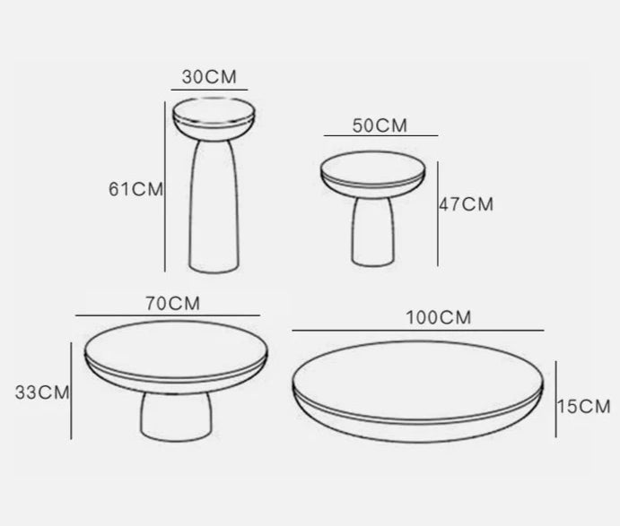 Mushroom Style Round Side Table - Homio Decor