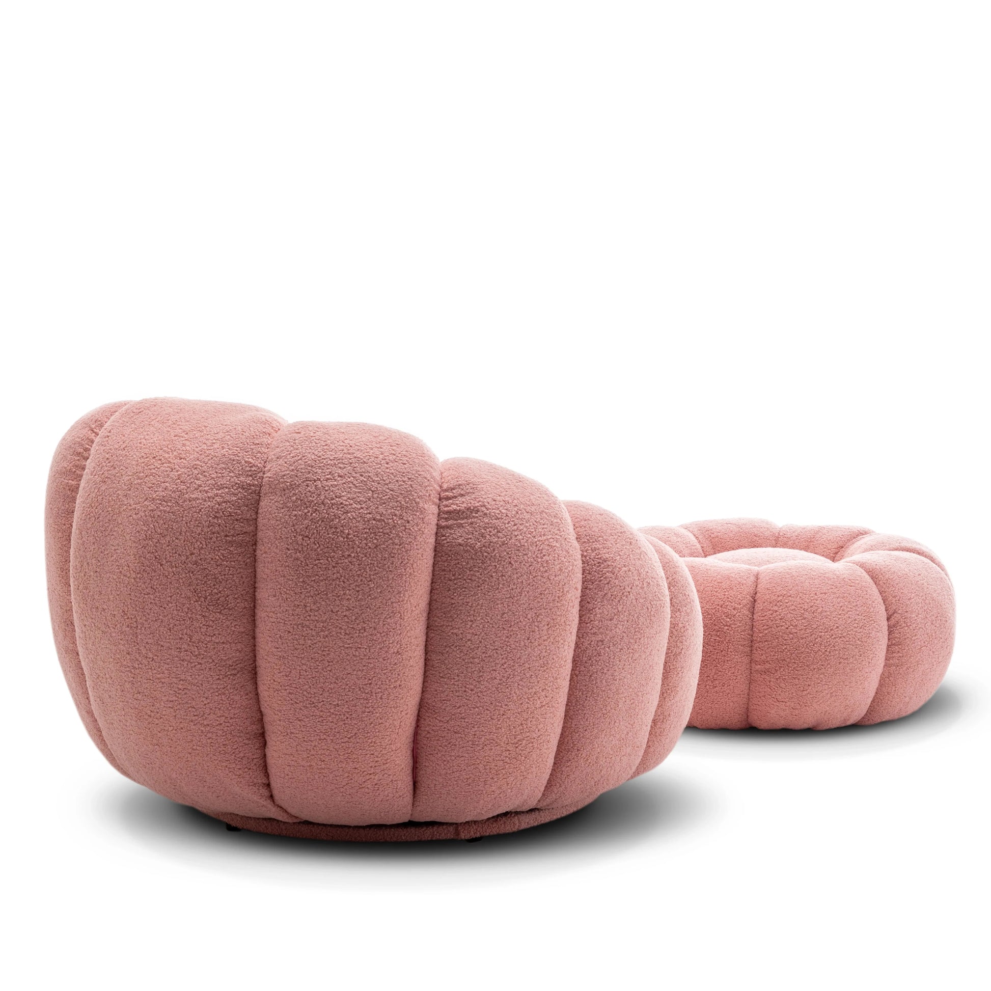Homio Decor Living Room Pumpkin Chair with Ottoman