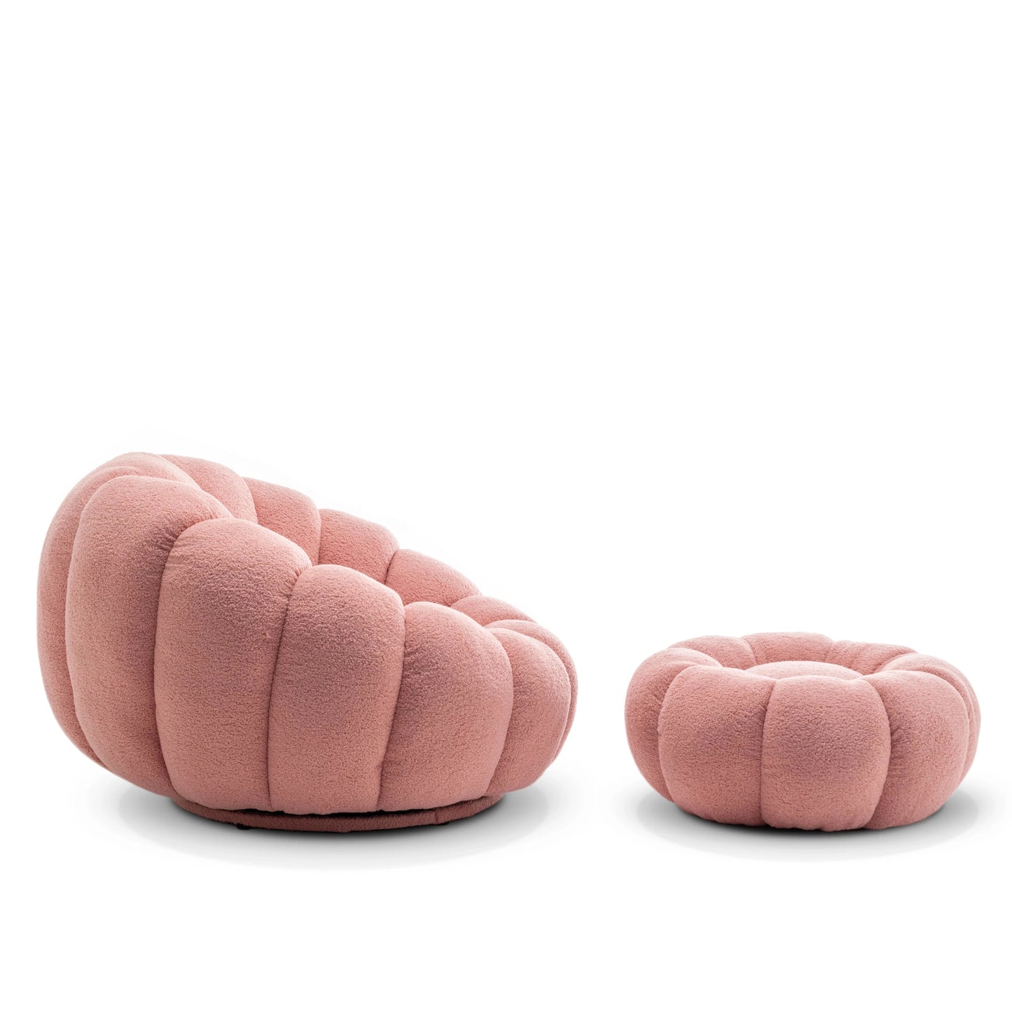 Homio Decor Living Room Pumpkin Chair with Ottoman