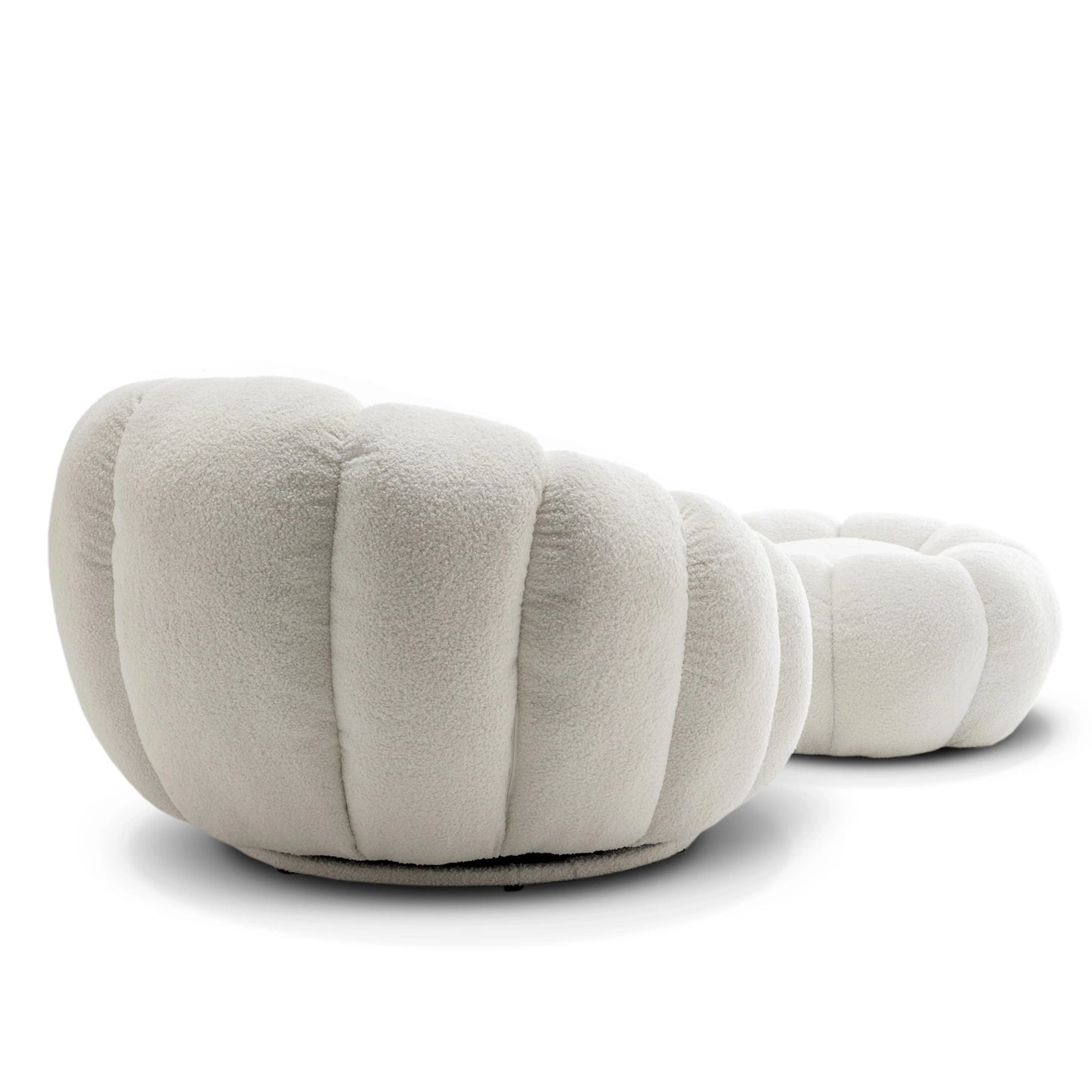 Homio Decor Living Room Pumpkin Chair with Ottoman