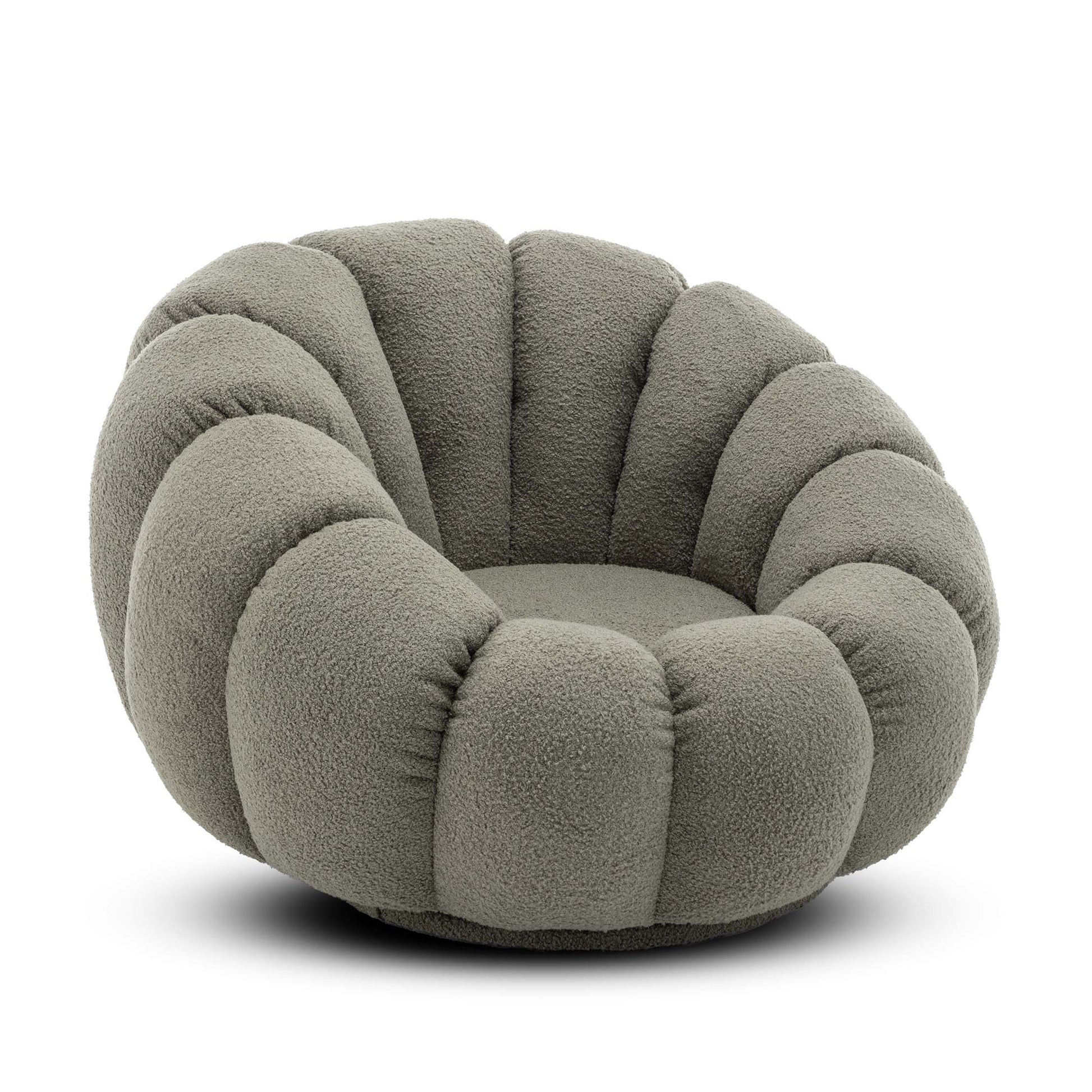 Homio Decor Living Room Pumpkin Chair with Ottoman
