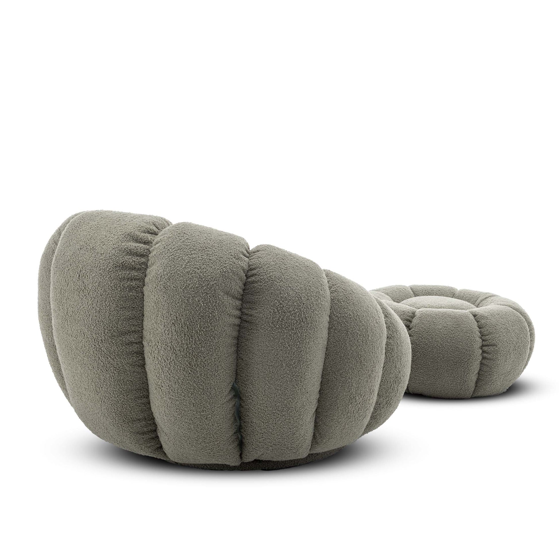 Homio Decor Living Room Pumpkin Chair with Ottoman