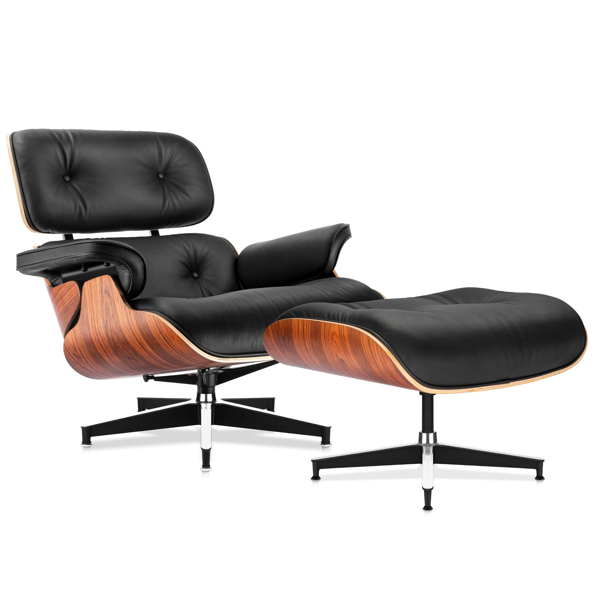 Classic Leather Lounge Chair with Ottoman (PRO) - Homio Decor