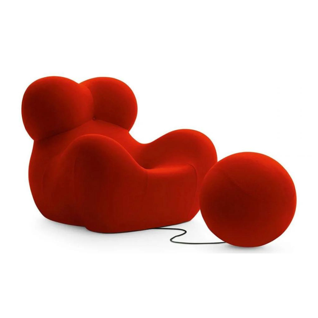 Up Armchair & Ottoman - Red - Homio Decor