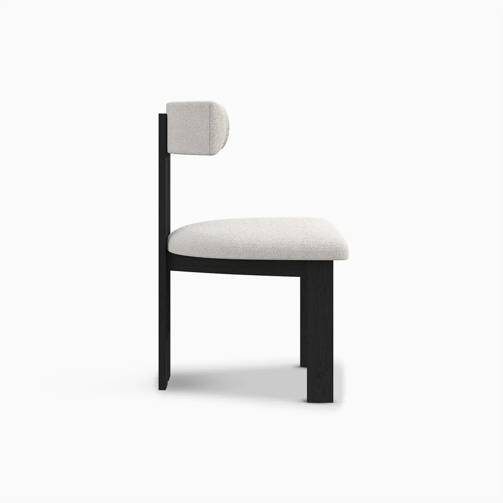 Solid Wood Dining Chair in Boucle ( Set of 2) - Homio Decor