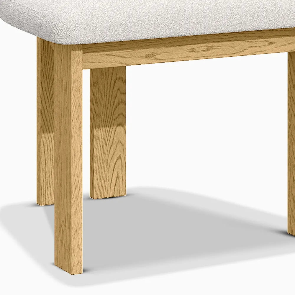 Solid Wood Dining Chair in Boucle ( Set of 2) - Homio Decor