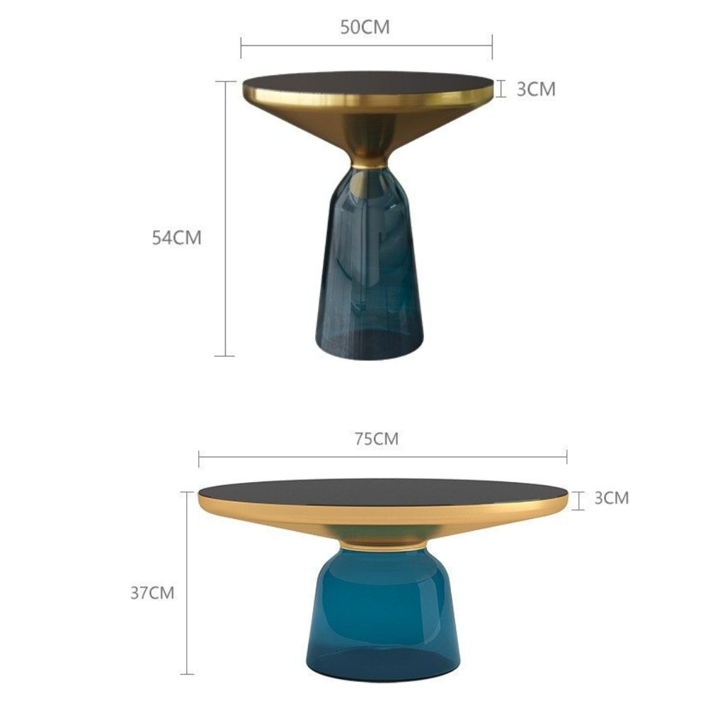 Transparent Glass Tea Table - Homio Decor