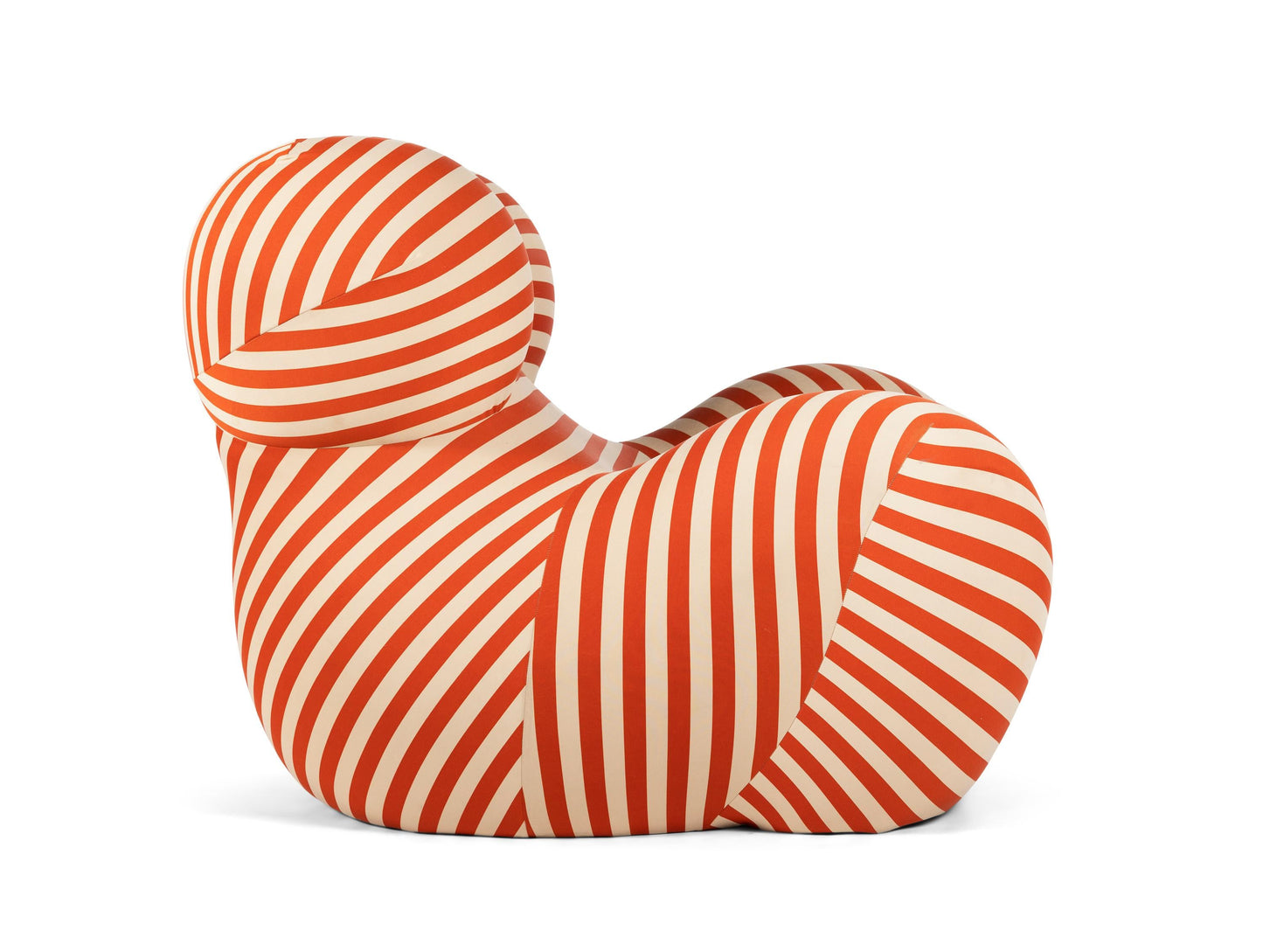 Up Armchair & Ottoman - Striped Coral - Homio Decor
