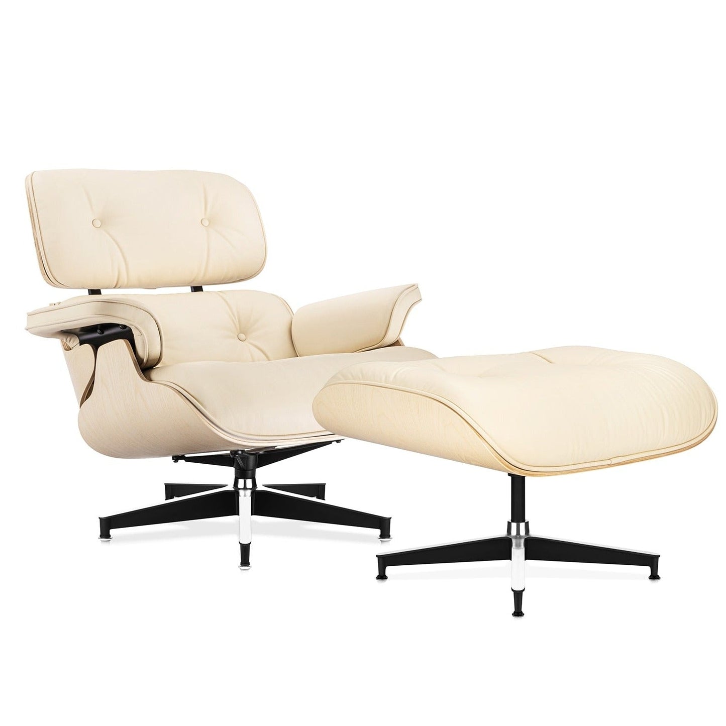Classic Leather Lounge Chair with Ottoman (PRO) - Homio Decor