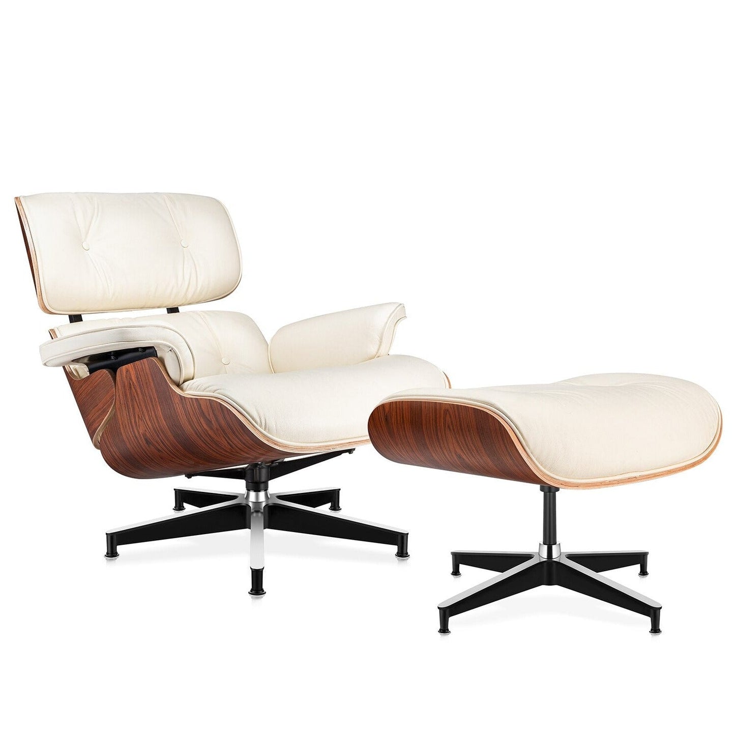 Classic Leather Lounge Chair with Ottoman (PRO) - Homio Decor