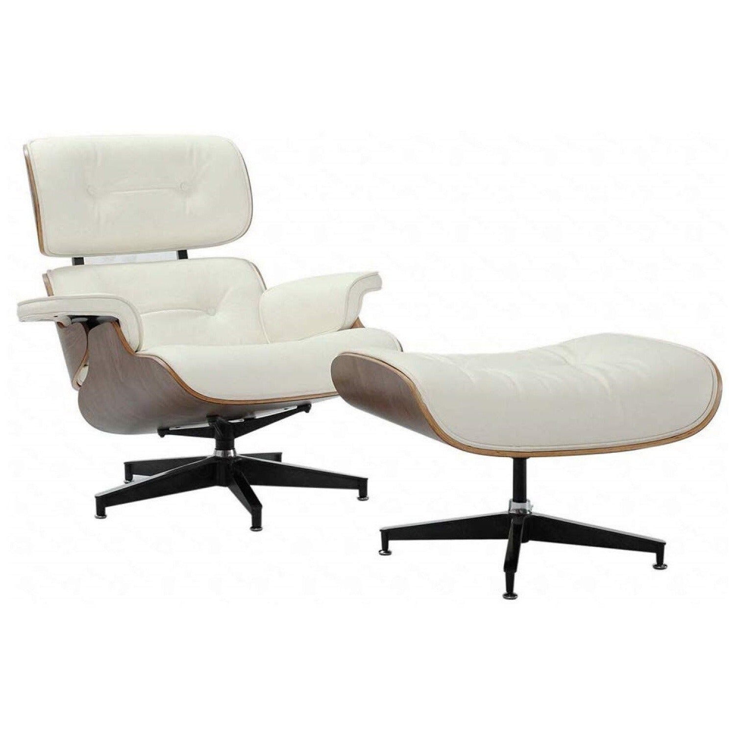 Classic Leather Lounge Chair with Ottoman (PRO) - Homio Decor