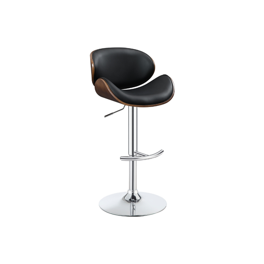 Homio Decor Mid-Century Walnut & Leather Bar Stool
