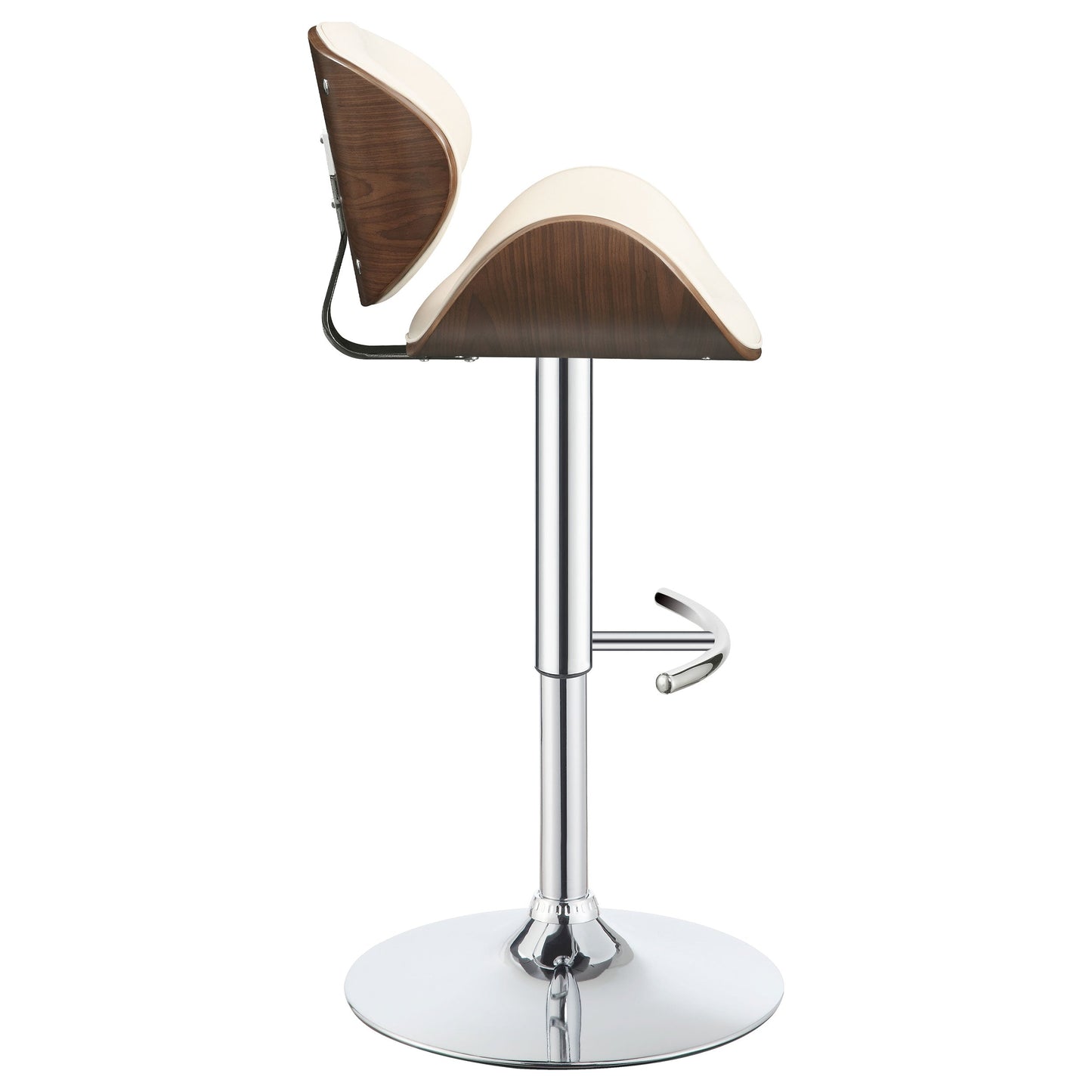 Homio Decor Mid-Century Walnut & Leather Bar Stool
