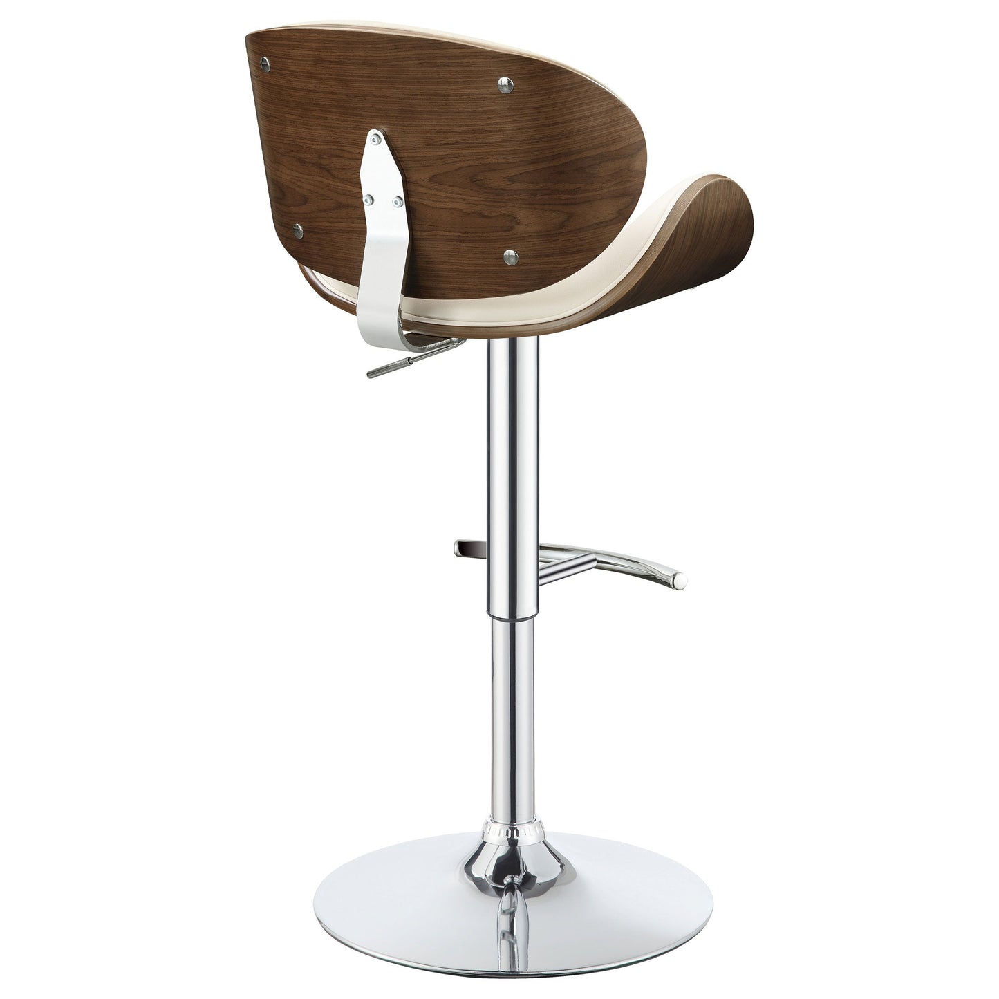 Homio Decor Mid-Century Walnut & Leather Bar Stool